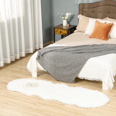 The Range Fluffy Area Rug, Faux Fur Carpet 60x180 cm - Cream