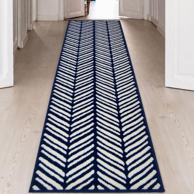 The Range Navy Blue Herringbone Living Room Rug - Islay - Blue / 180cm