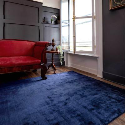 The Range Deep Navy Blue Luxurious Viscose Area Rug - Midnight Navy / 230 x 160cm