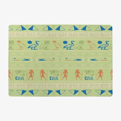The Range Hieroglyphic Egyptian Language Symbols Designer Rug - Green / 150cm