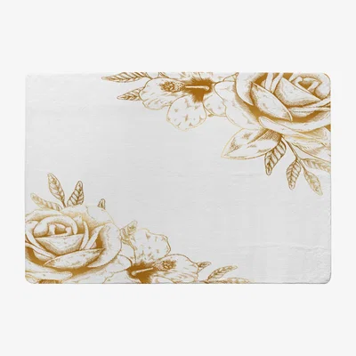 The Range Gold Rose Designer Rug - Yellow / 150cm