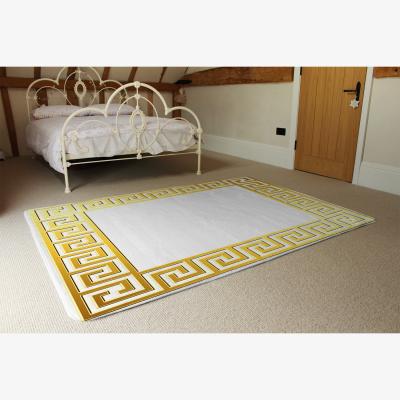 The Range Golden Greek Ornamental Frame Rug - Gold / 230cm