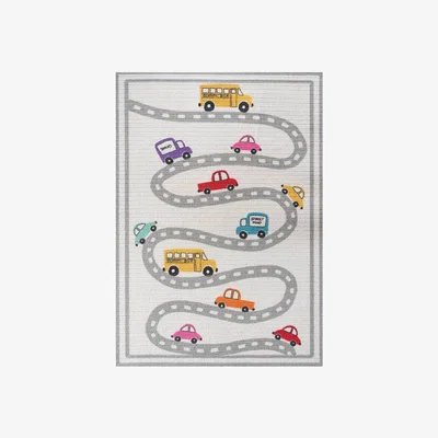 The Range Kids Interactive Car Road Play Mat Soft Non Slip Washable Bedroom Rug - Multicolour  / 150 x 80cm