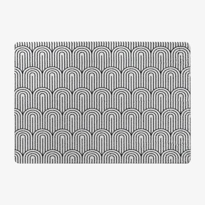 The Range Geometric Curves Rug - Black / 110cm