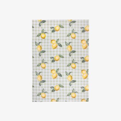 The Range Fruits Lemons Striped Indoor-Outdoor Rug - Sage