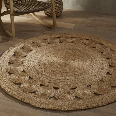 The Range Handwoven Circle Boho Jute Rug - Jute / 120x120cm