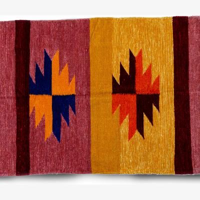 The Range Block Tribal Art Rug - Pink