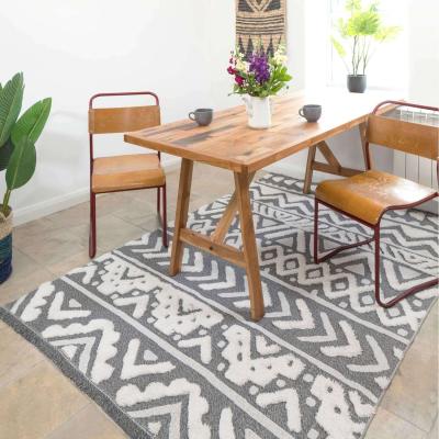 The Range Grey Tribal Tufted Cotton Sustainable Living Room Rug - Tribal - Grey / 5kg