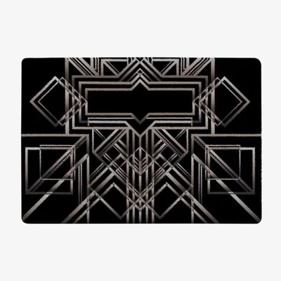 The Range Geometric Art Rug - Black / 110cm