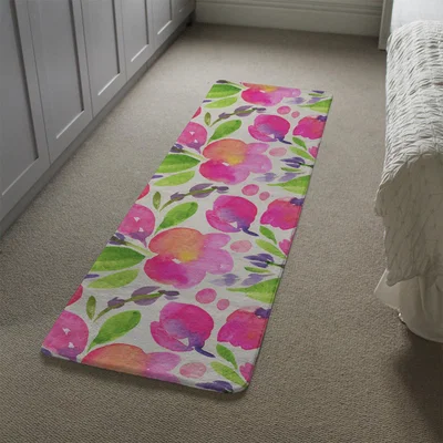 The Range Botanical Background Runner Rug - Pink