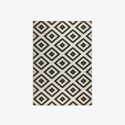 The Range Reversible Malta Indoor & Outdoor Rug Black - Black / 150.0cm