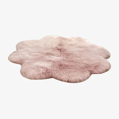 The Range Polyester Floral Shaped Shaggy Area Rug - Pink