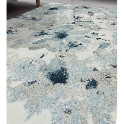 The Range Blue Distressed Floral Rug - Pori - Blue / 150cm