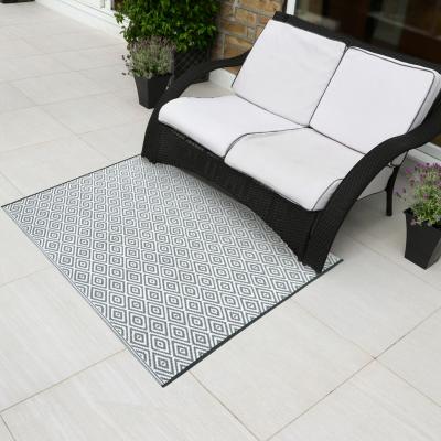 The Range Lightweight Reversible Plastic Woven Outdoor Rug 90 x 150cm - Grey