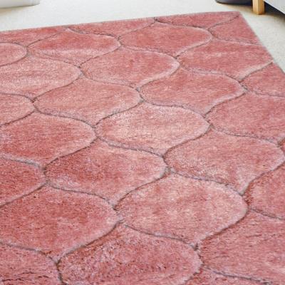 The Range Blush Pink Carved Trellis Shaggy Rug - Kasta - Blush / 80x150cm