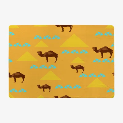 The Range Seamless Pattern With Camels Designer Rug - Orange / 200cm