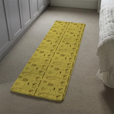 The Range Pattern Of Egyptian Hieroglyphics Runner Rug - Yellow