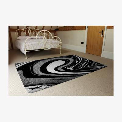 The Range Black Marbled Paint Rug - Black / 230cm