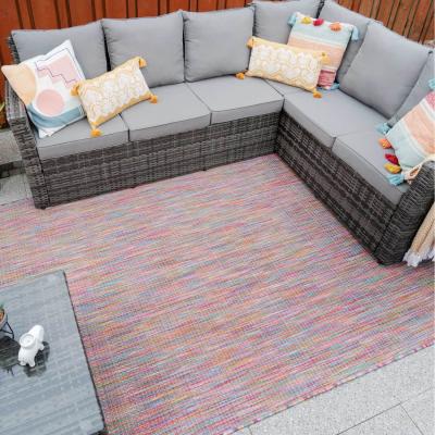 The Range Bright Multicolour Rainbow Durable Mottled Flatweave Indoor Outdoor Area Rug - Multicolour / 290 x 200cm