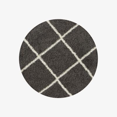 The Range Myshaggy Collection Rugs Diamond Design in Dark Grey  383D - Grey / 120cm / 120 X 120 cm (Round) / 2.592kg