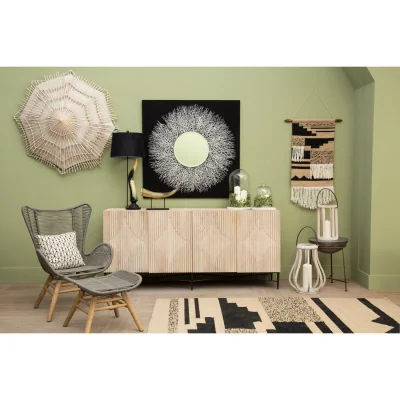 The Range Bosie Large Trenza Rug - Black