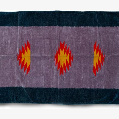 The Range Bordered Aztec Rug - Blue