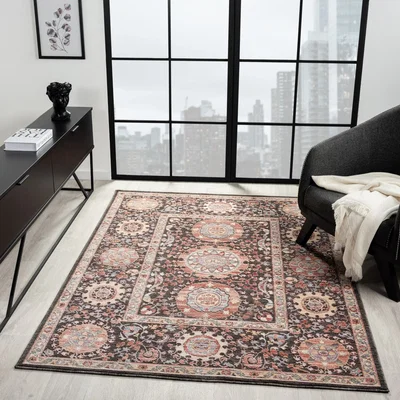 The Range Indoor Living Room Rug Oriental - Anthracite / 230.0cm / 60.0cm