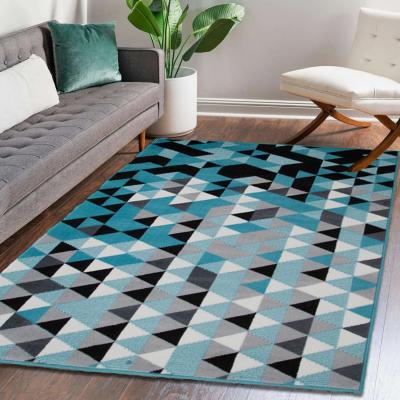 The Range Blue Geometric Diamonds Area Rug - Blue / 230cm