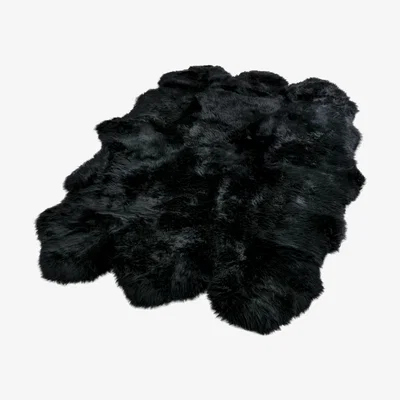 The Range Sextuple Pelt Sheepskin Rug - Black