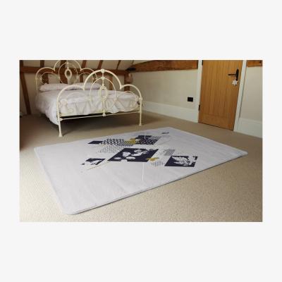 The Range Geometric Squares  Leaves Rug - Blue / 230cm
