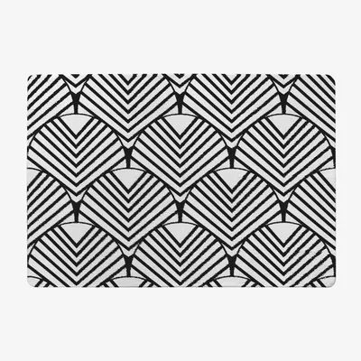 The Range Black Geometric Decoration Designer Rug - Black / 150cm
