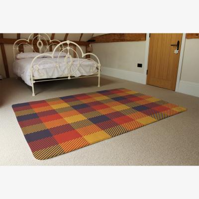 The Range Orange Check Pattern Rug - Orange / 230cm