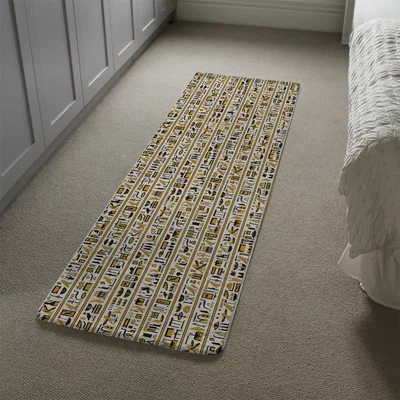 The Range Ancient Egyptian Hieroglyphs Runner Rug - Brown
