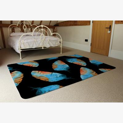 The Range Imprints Boho Feathers Rug - Blue / 230cm