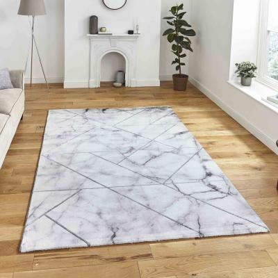 The Range Ivory and Silver Stunning Geometric Area Rug - Silver / 162cm