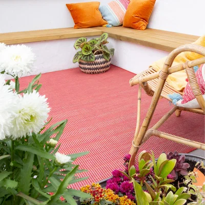 The Range Red Soft Plastic Value Indoor Outdoor Area Rug - Red / 230 x 156cm