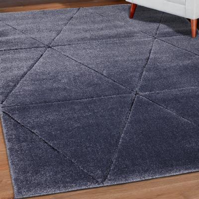The Range Woven Blue Geometric Living Room Rug - Blue / 160x230cm