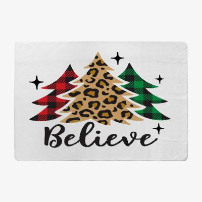 The Range Christmas Trees With Leopard Print Style Rug - brown / 230cm