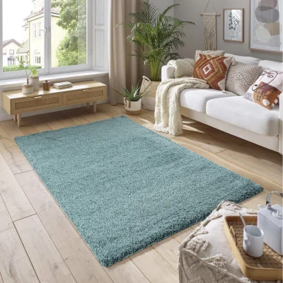 The Range Soft Fluffy 5cm Thick Pile Shaggy Area Rugs for Living Room, Bedroom - Duck Egg
