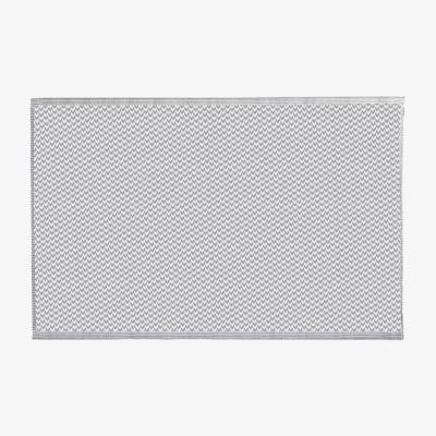 The Range Grey and White Small Chevrons Outdoor Camping Rug Mat - Light Grey and White
