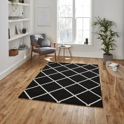 The Range Brooklyn BRK35 BlackWhite Rug - Black/White / 220cm