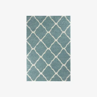 The Range Myshaggy Collection Rugs Moroccan Design in Duck Egg Blue  385DB - Blue / 60 X 110 cm