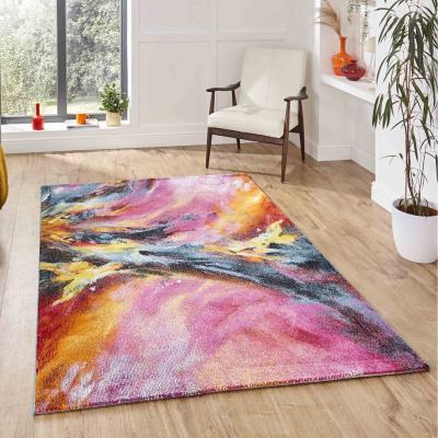 The Range Jersey Modern Soft Hand Carved Rug - Multi - Multicoloured