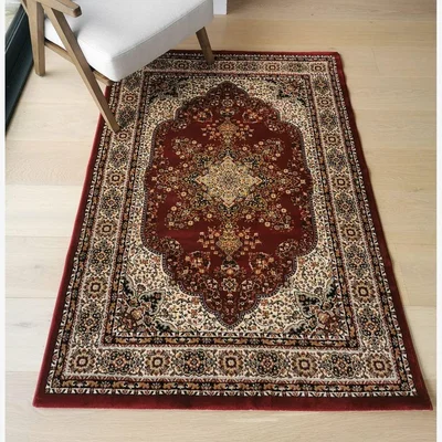 The Range Red Oriental Classic Traditional Living Room Rugs - Transitional - Red / 3kg