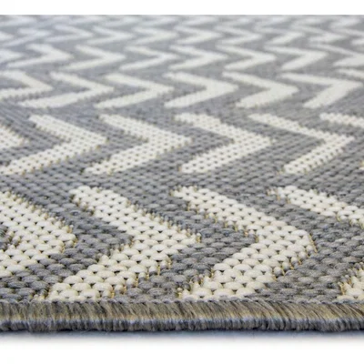 The Range Grey Washable Chevron IndoorOutdoor Garden Rug - Ota - Grey