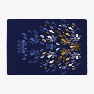 The Range Autumn Print Designer Rug - Blue / 200cm