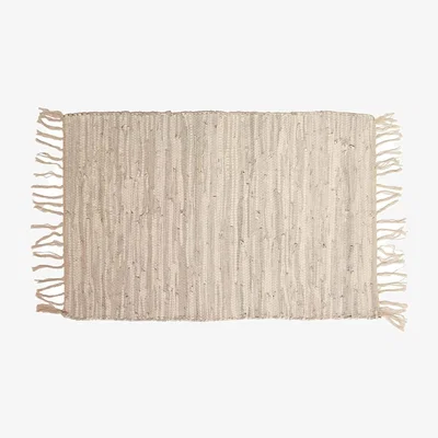 The Range Leather Area Rag Rug  - natural