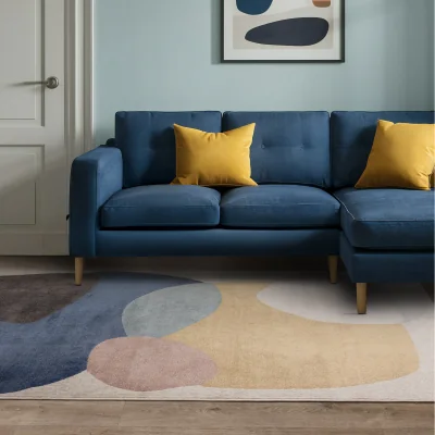 The Range Viva Geometric Palette Natural Multi Living Area Rug - Neutral