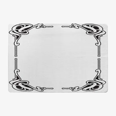 The Range Decorative Border Designer Rug - White / 200cm