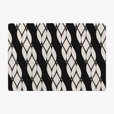 The Range Geometric Rope Pattern Rug - Black / 230cm